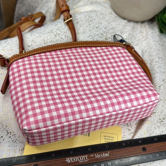 NEW! Dooney & Bourke Purse shoulder bag crossbody gingham pink - Picture 6 of 9